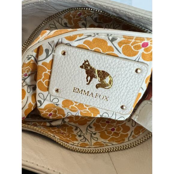 EMMA FOX Crossbody Pebble Cream Orange Pebble Leather Shoulder Bag Purse - Picture 14 of 15